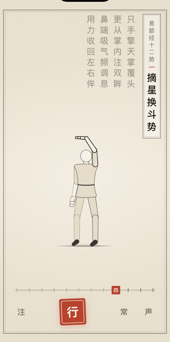 摘星换斗势的线描演示