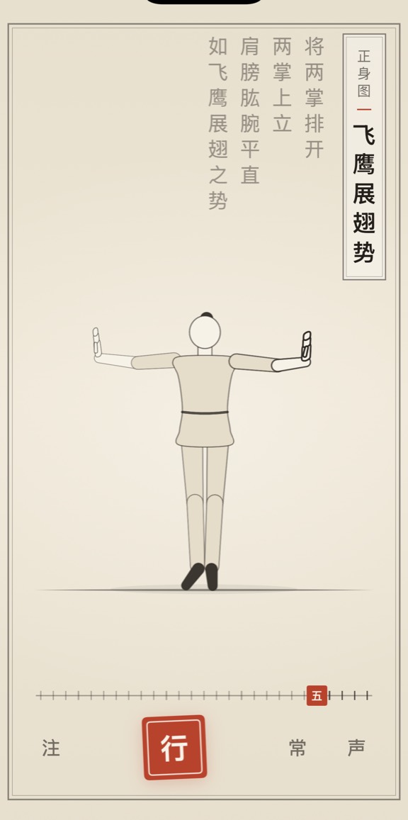 飞鹰展翅势的线描演示