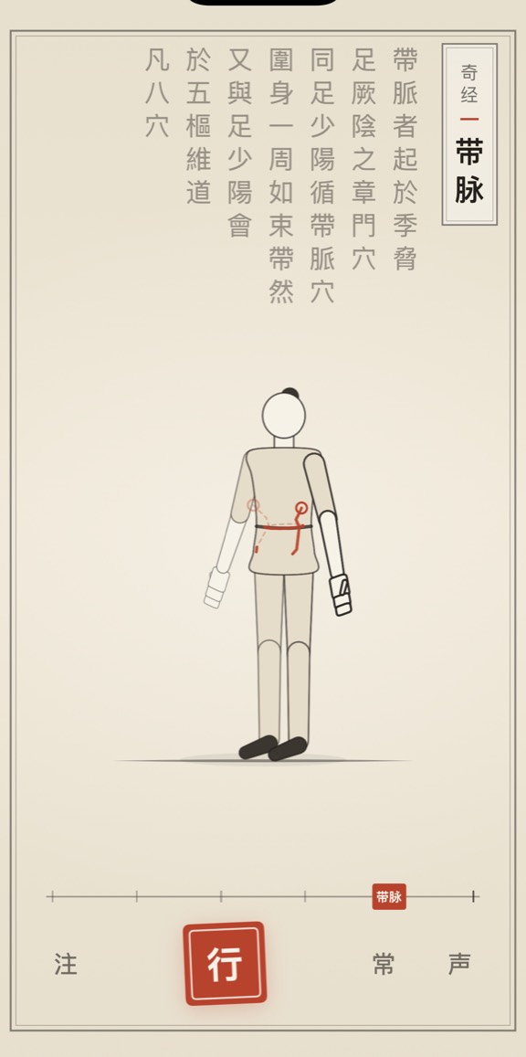 带脉的线描演示