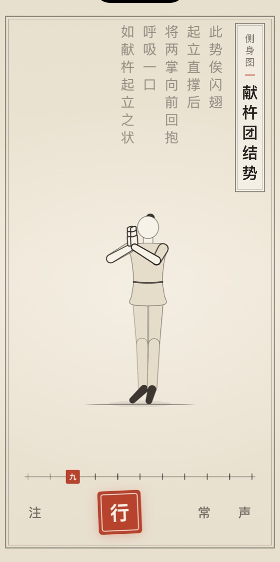 献杵团结势的线描演示