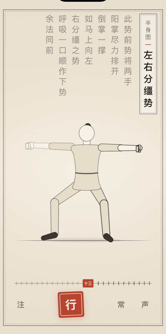 左右分缰势的线描演示