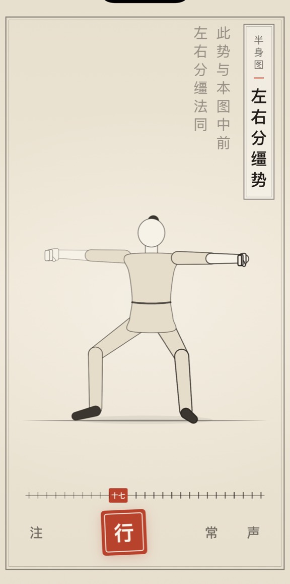 左右分缰势的线描演示