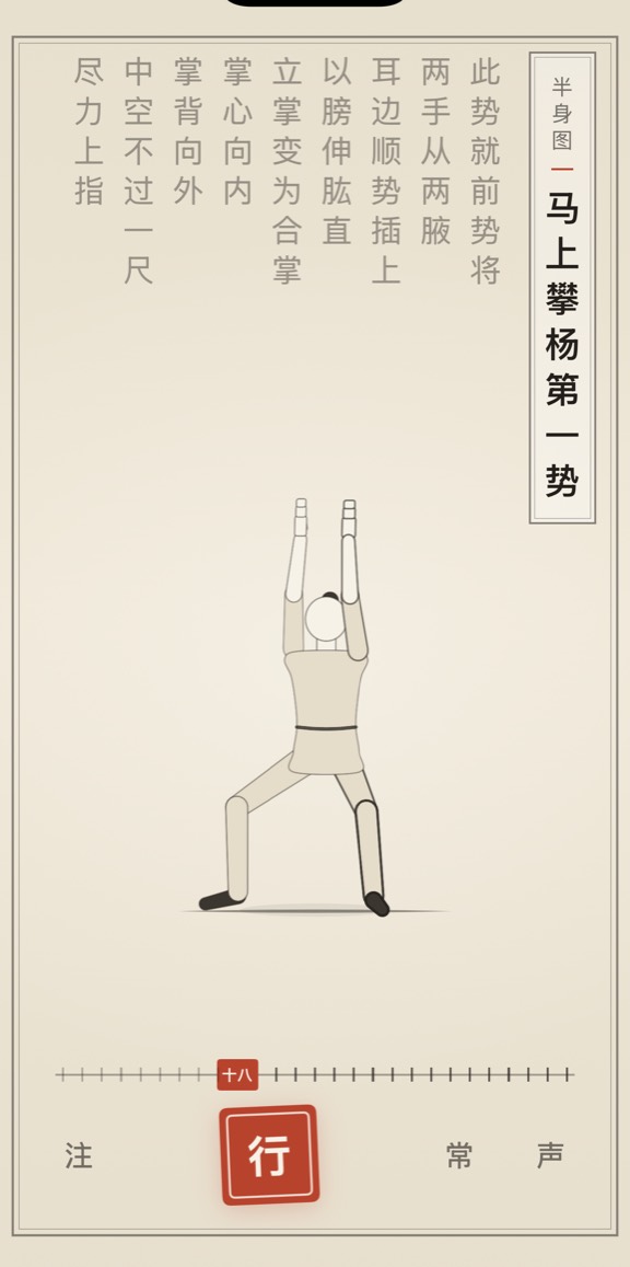 马上攀杨第一势的线描演示