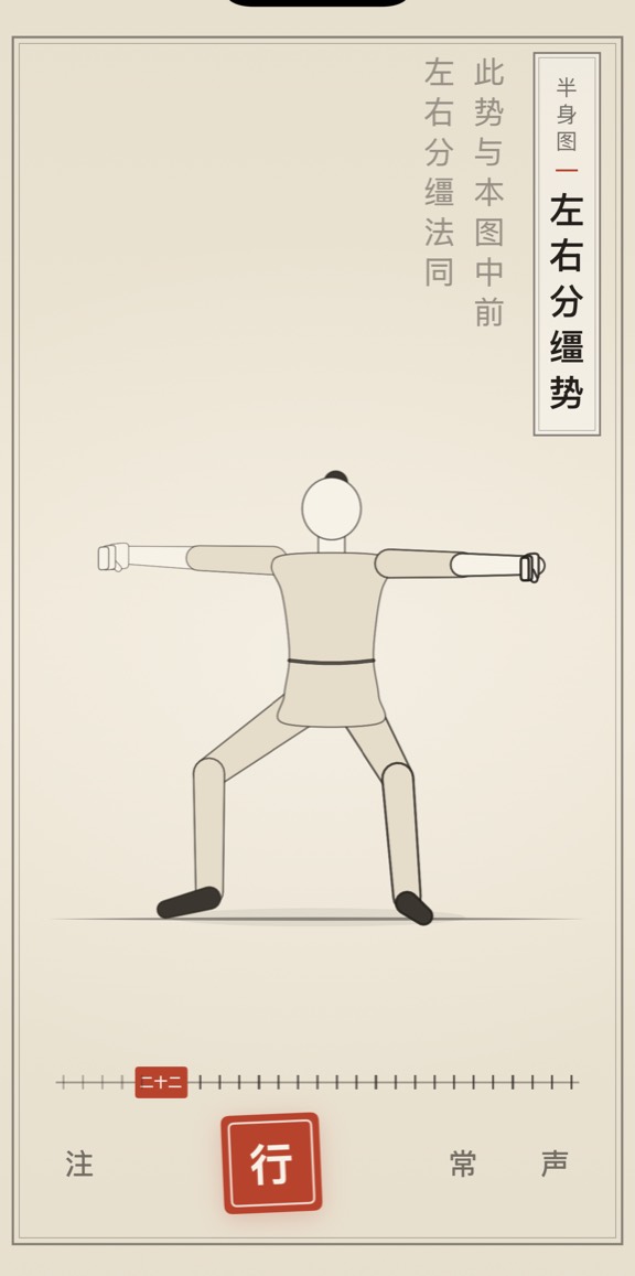 左右分缰势的线描演示