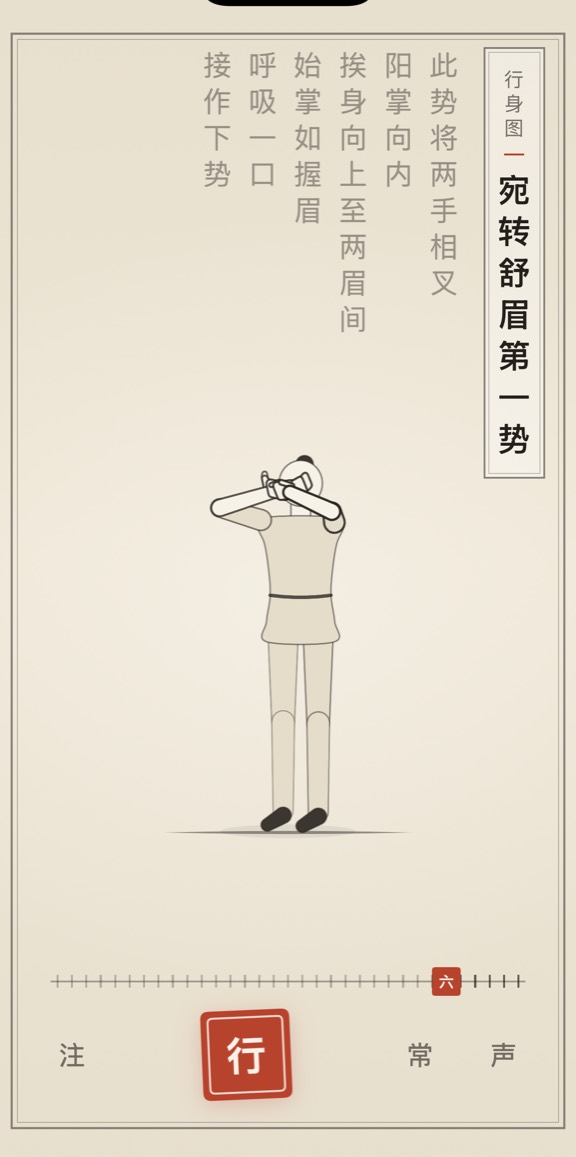 宛转舒眉第一势的线描演示